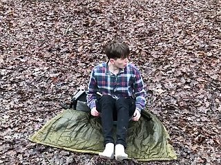 Camping with Daddy Outdoor /daddy Filmed me & CUM AS VULCANO / Cute Boy